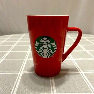 Starbucks Mermaid Logo on Red 12oz Coffee Mug Tall Style Cup 2020